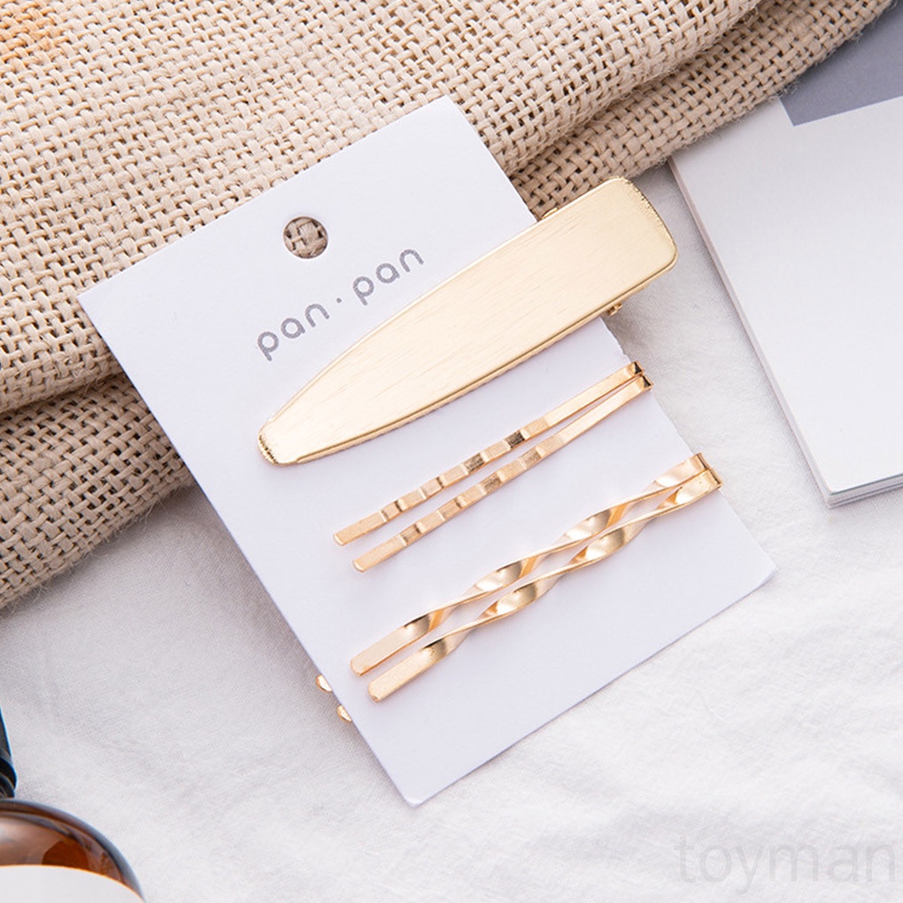 Kẹp tóc kim loại đính hạt ngọc trai giả chống trượt thời trang xinh xắn cho nữ loại 1