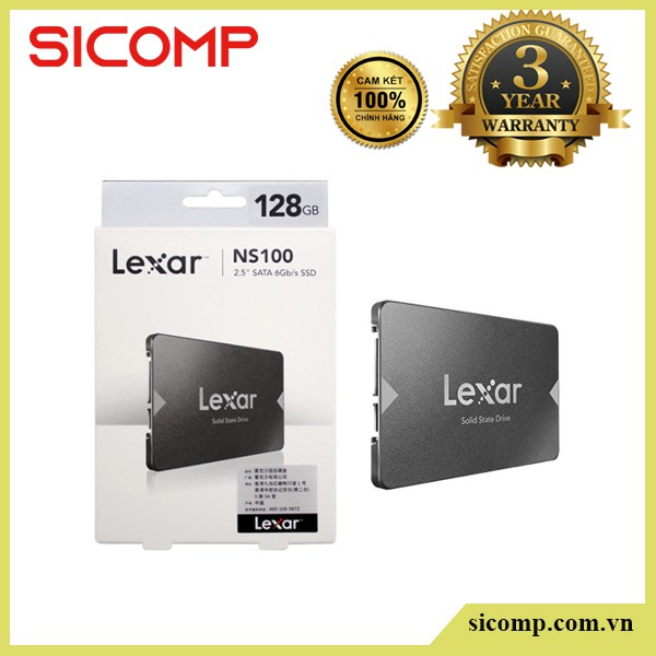 Ổ cứng SSD 128GB Lexar NS100 2.5” SATA III (6Gb/s), new, bảo hành chính hãng 36th