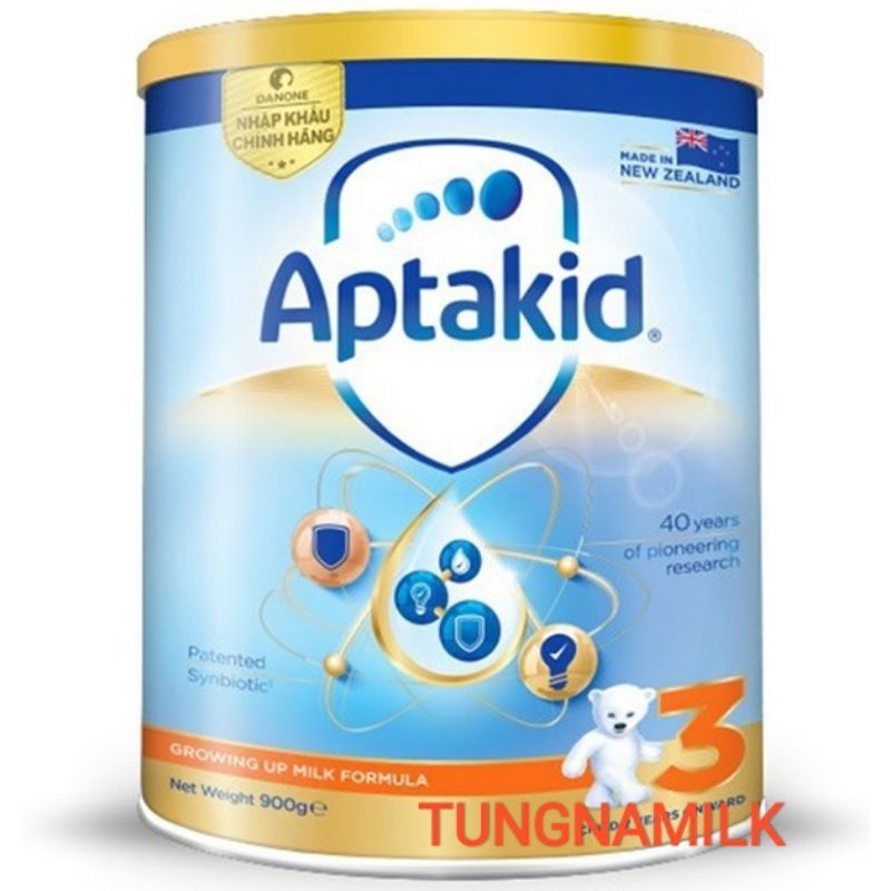 Sữa bột APTAKID growing up milk formula số 3, lon thiếc 900g