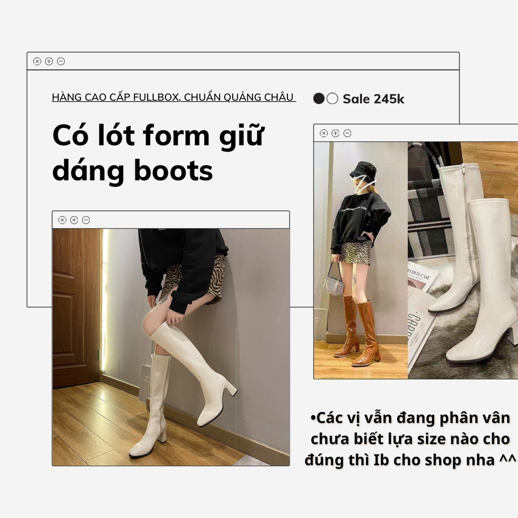 Bốt đùi nữ cao cổ gót 7cm giày boot nữ hot trend 2021