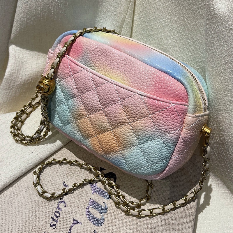 Túi đeo chéo IELGY dây đeo phối xích nhiều màu tùy chọn phong cách thời trang cho nữ