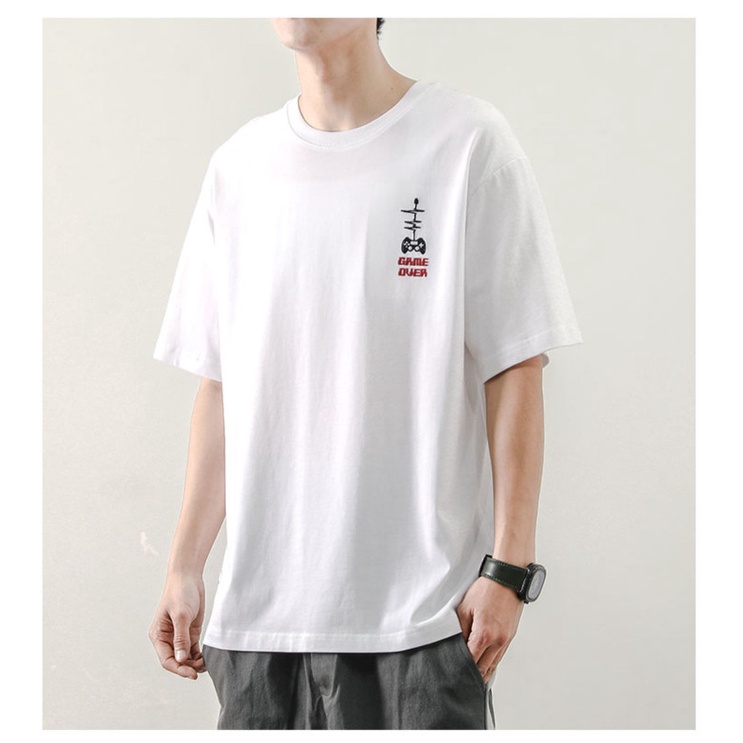 Áo Thun Tay Lỡ Logo Ngực Dáng Thụng 🦋 Áo Phông Unisex Cổ Tròn Cộc Tay 4 Màu 🦋