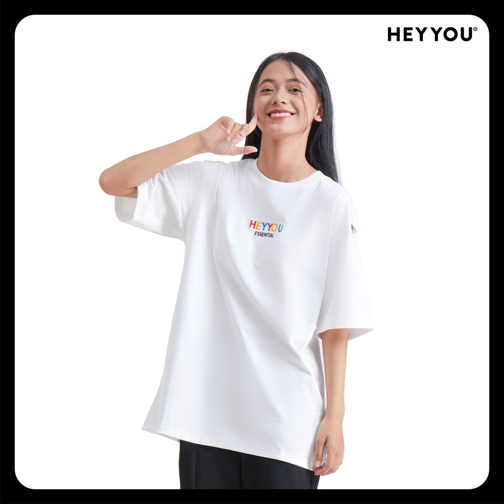 Áo phông Hey You vải cotton mặc mát form rộng unisex