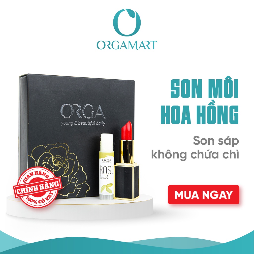 Son Môi Hoa Hồng Le'Orga Rose Lipstick Không Chì Siêu Lì Không Trôi 10Ml