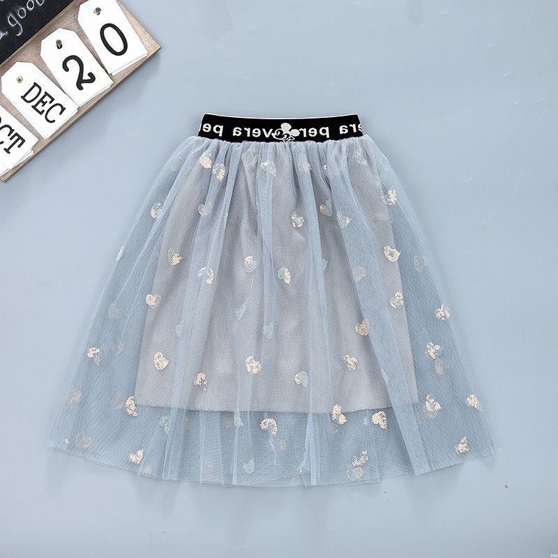 Chân váy chữ A phối lưới thời trang cho bé gái