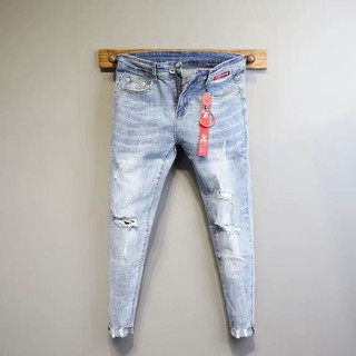 Quần JEAN Nam Rách Gối Phối Phong Cách HOT TREND MS01