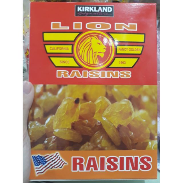 Nho khô kirkland lion raisins mỹ 360gr