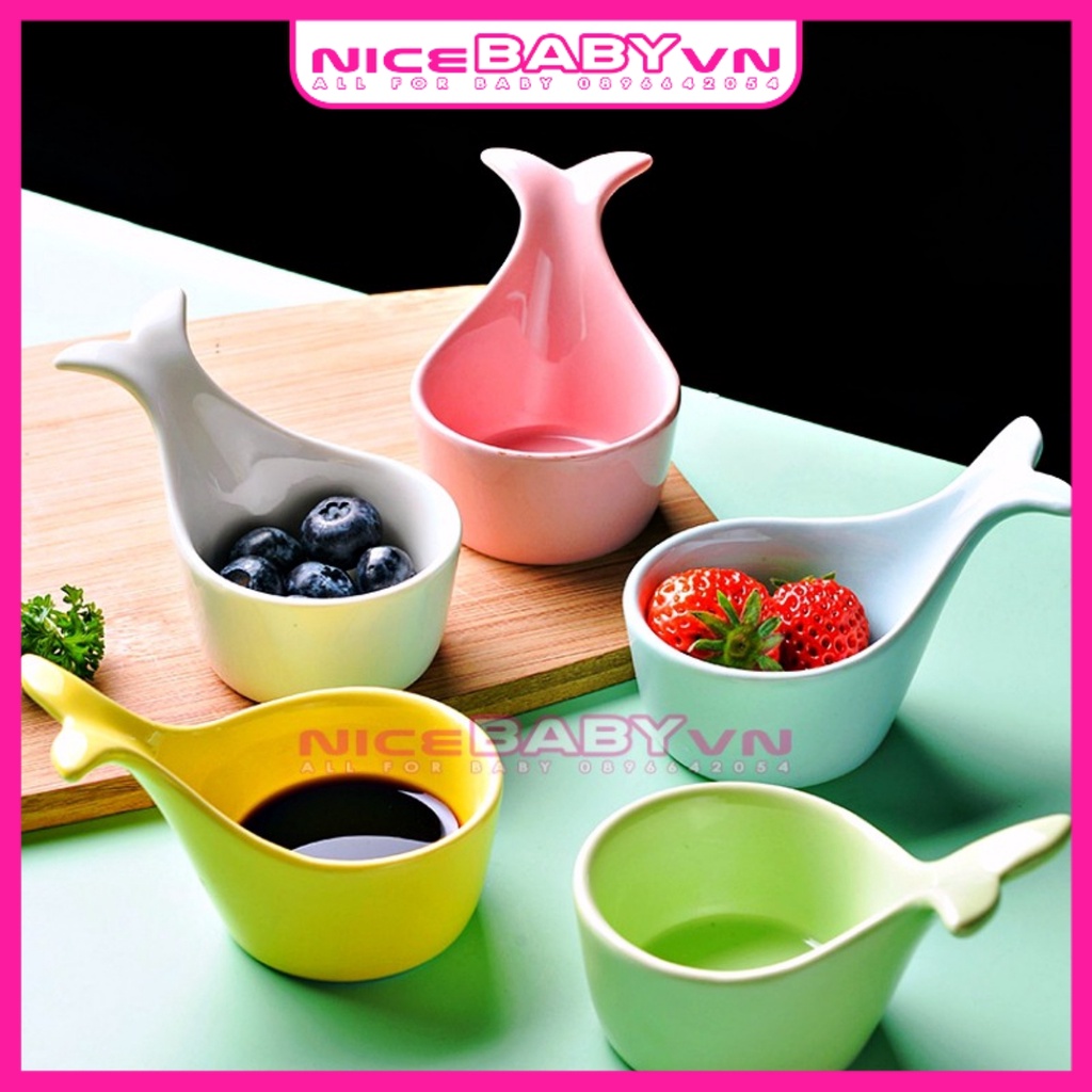 Bát Ăn Dặm Gốm Sứ Hình Đuôi Cá Cho Bé 60ml NiceBabyVn