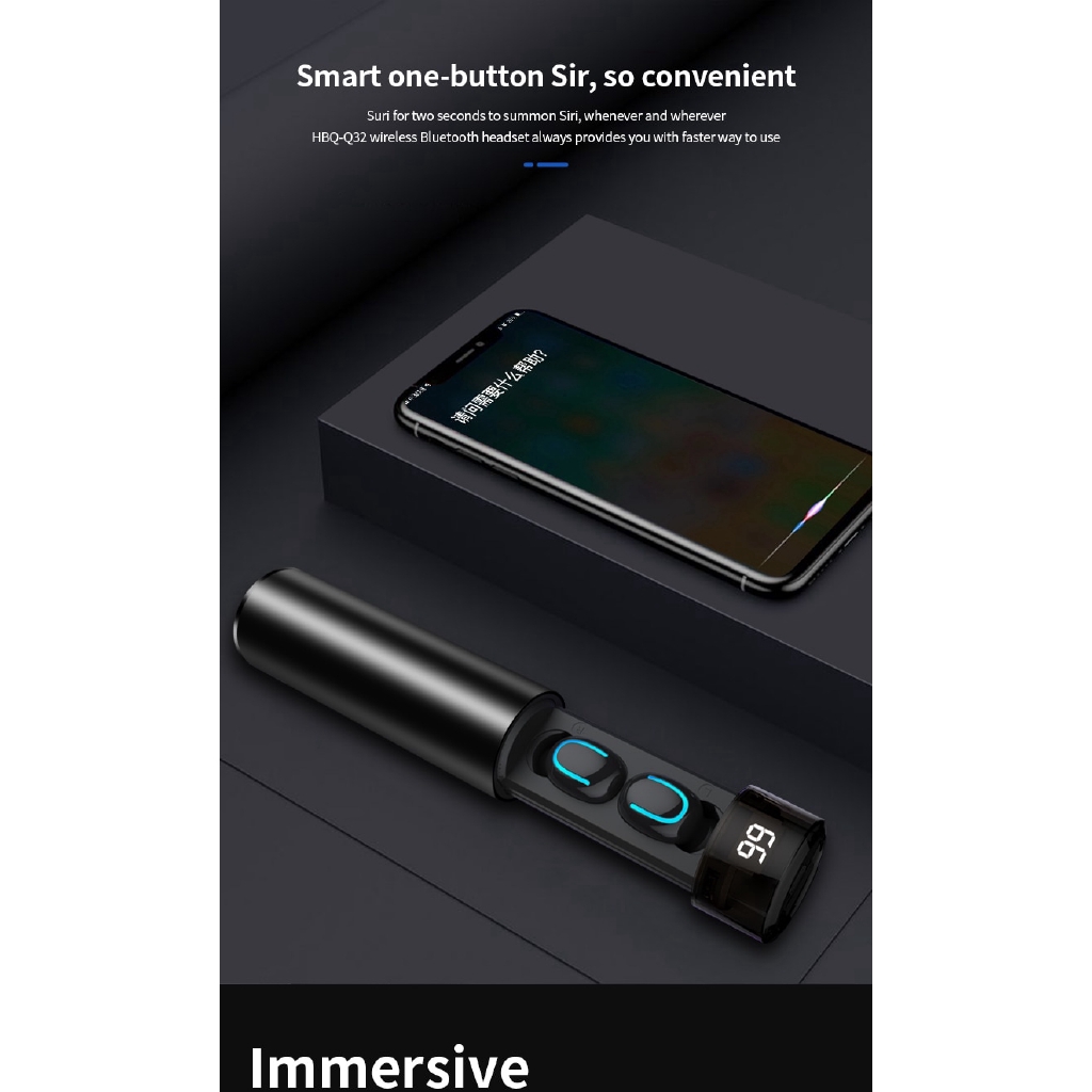 Tai Nghe Không Dây Q67 Tws Kết Nối Bluetooth 5.0 Chống Nước Có Micro Và Phụ Kiện