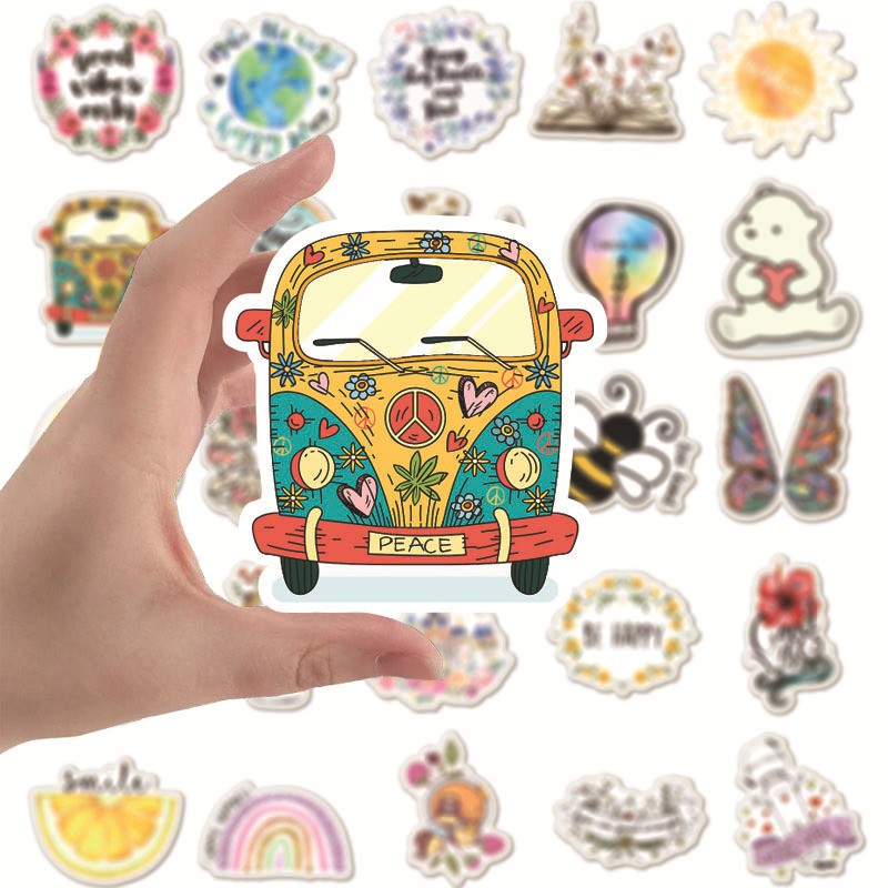 Set 50 Miếng Dán Sticker Trang Trí Chống Thấm Nước Dán Nón BH, Laptop, Vali, Xe, Sổ tay.... MÃ ST2151