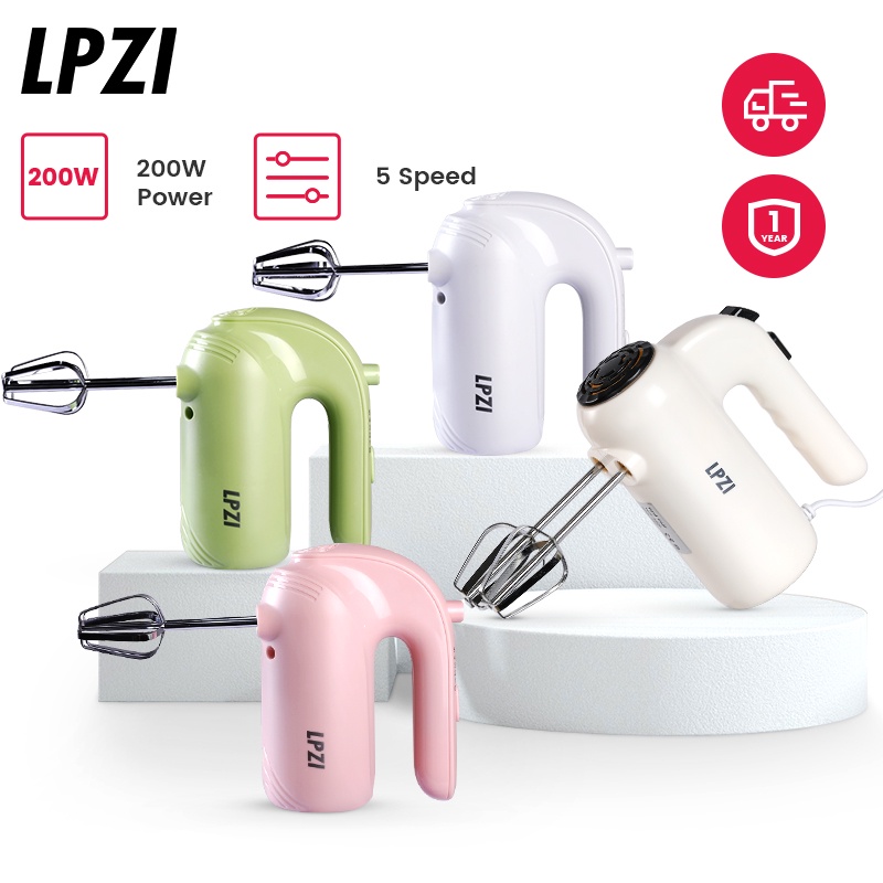 LPZI Máy đánh trứng cầm tay Công suất 200W mạnh mẽ cao cấp ( đánh trứng, tạo bọt đánh kem, nhào bột, trộn bánh )