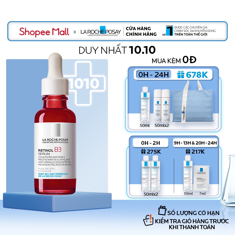 Dưỡng chất giúp giảm thâm nám, nếp nhăn và làm đều màu da La Roche-Posay Retinol B3 Serum 30ml