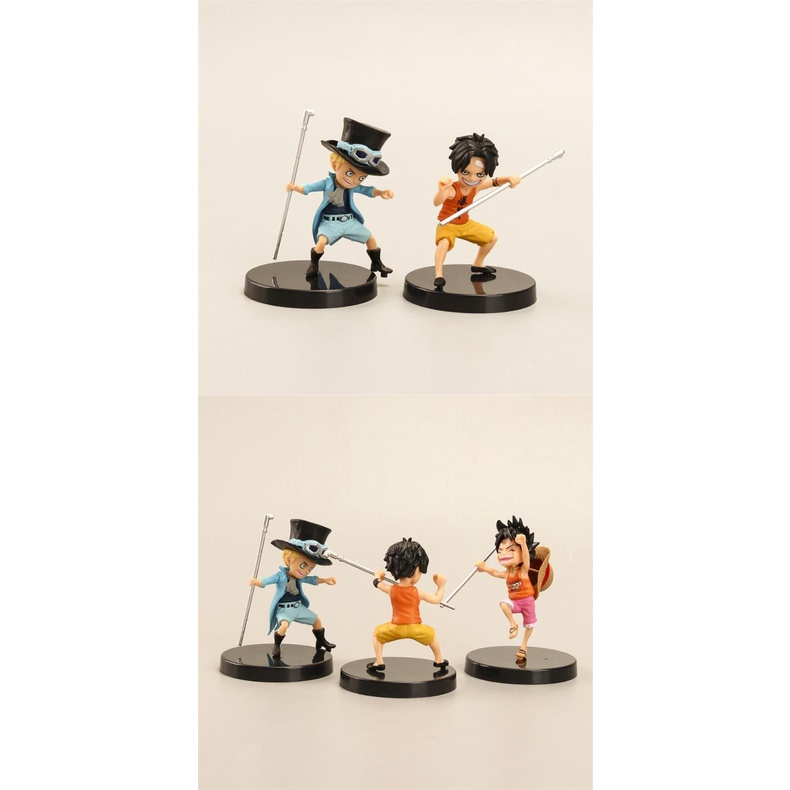 Set 3 Đồ trang trí Nhân Vật Phim Hoạt Hình One Piece Bằng Pvc