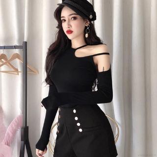Áo thun nữ dài tay lệch vai thời trang