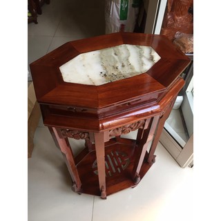 [HCM] Ghế đôn bát giác, cao 50cm và 60 cm, mặt ghế 47cm x 32cm, kết hợp giữa gỗ và đá, thích hợp kê vật dụng trong nhà