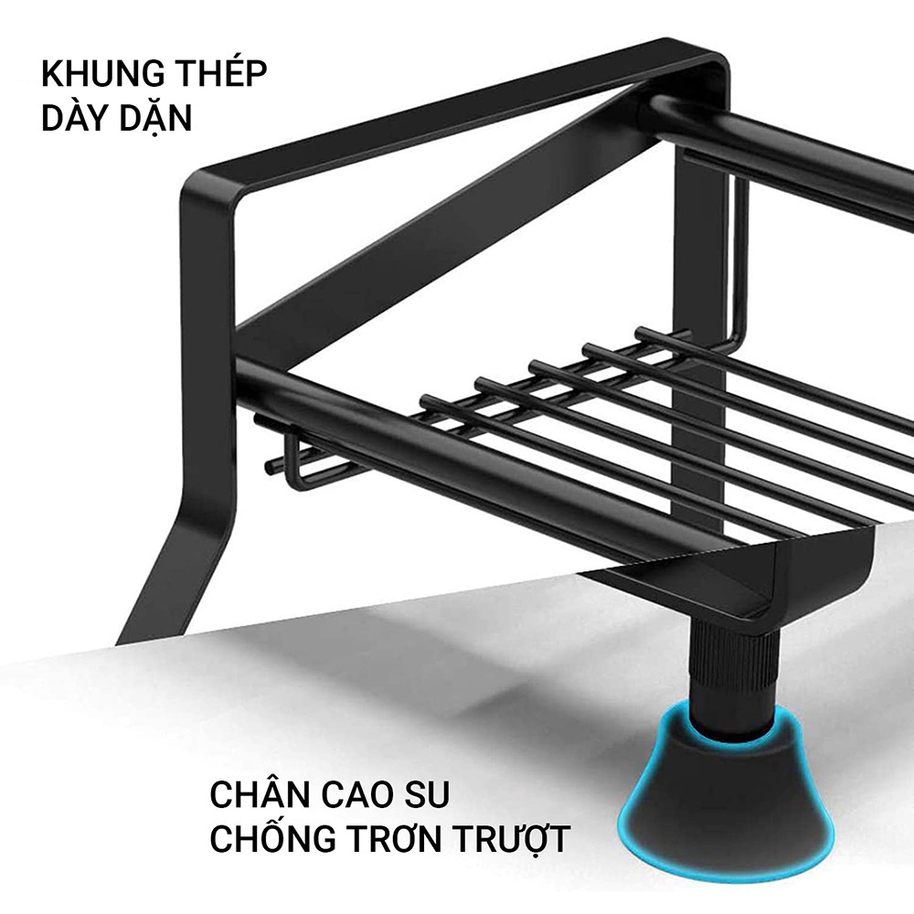 Kệ gia vị 3 tầng thép chống gỉ cao cấp [MÃ GIẢM 100K] Giá kệ bếp sơn tĩnh điện đa năng VANDO | BigBuy360 - bigbuy360.vn