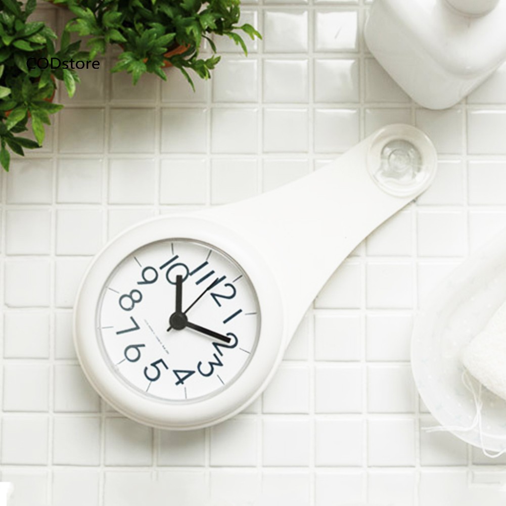 Đồng Hồ Treo Tường Chống Thấm Nước Không Gây Tiếng Ồn Kèm Giác Hút