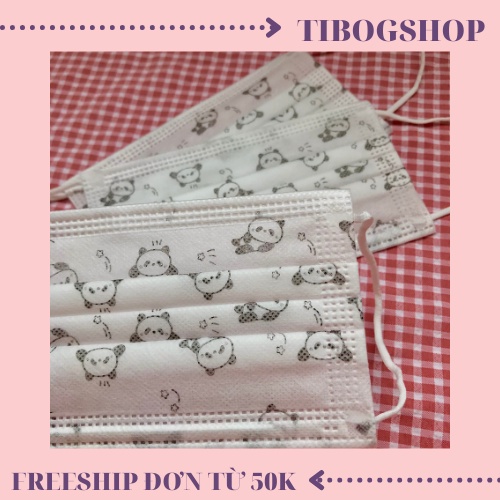 [Freeship] Khẩu trang Panda Gấu trúc siêu xinh 4 lớp cao cấp ❤️