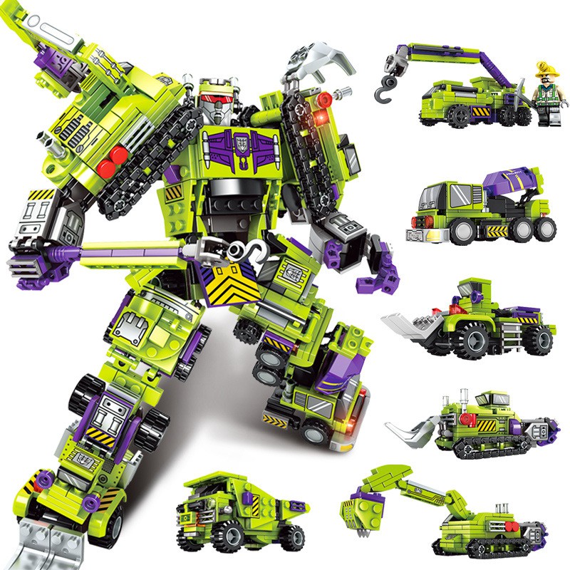 Đồ Chơi Lắp Ráp Kiểu LEGO Robot Công Trình 6in1 SenBao 709 Mảnh Ghép