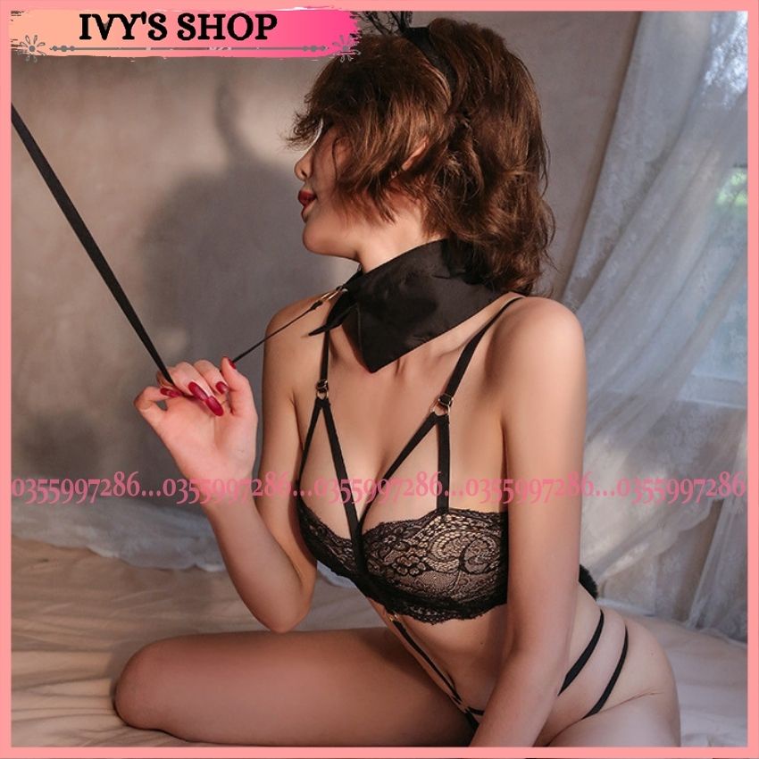 Bộ Đô Lót Cosplay Thú Cưng Sexy Cao Cấp Kèm Dây Dắt Set Bikini Gợi Cảm - Pet001 Bi Thỏ _ Ivyshop | BigBuy360 - bigbuy360.vn