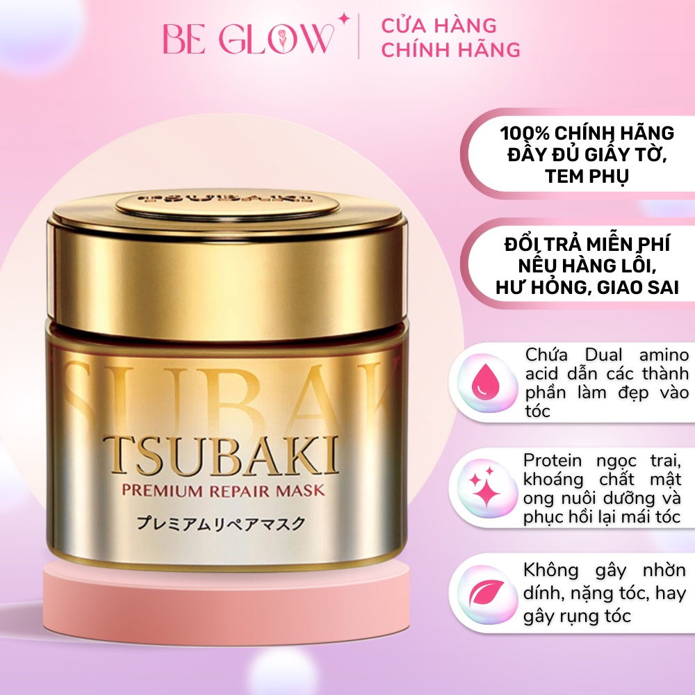 Kem ủ tóc Tsubaki mặt nạ tóc giúp phục hồi hư tổn và dưỡng tóc 180g - Be Glow Beauty