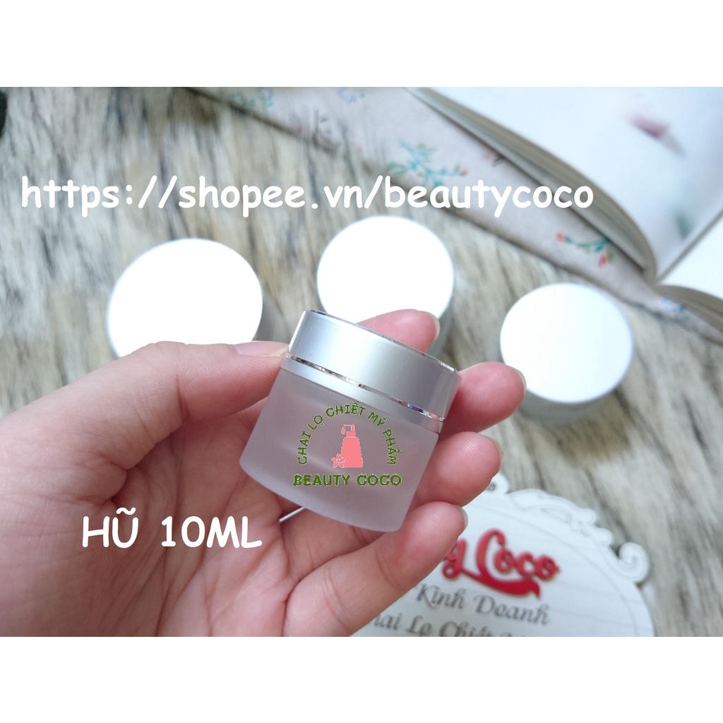 Combo 50 Lọ chiết mỹ phẩm 10g (hũ 10ml) thủy tinh nắp bạc đựng kem thủy tinh giá rẻ