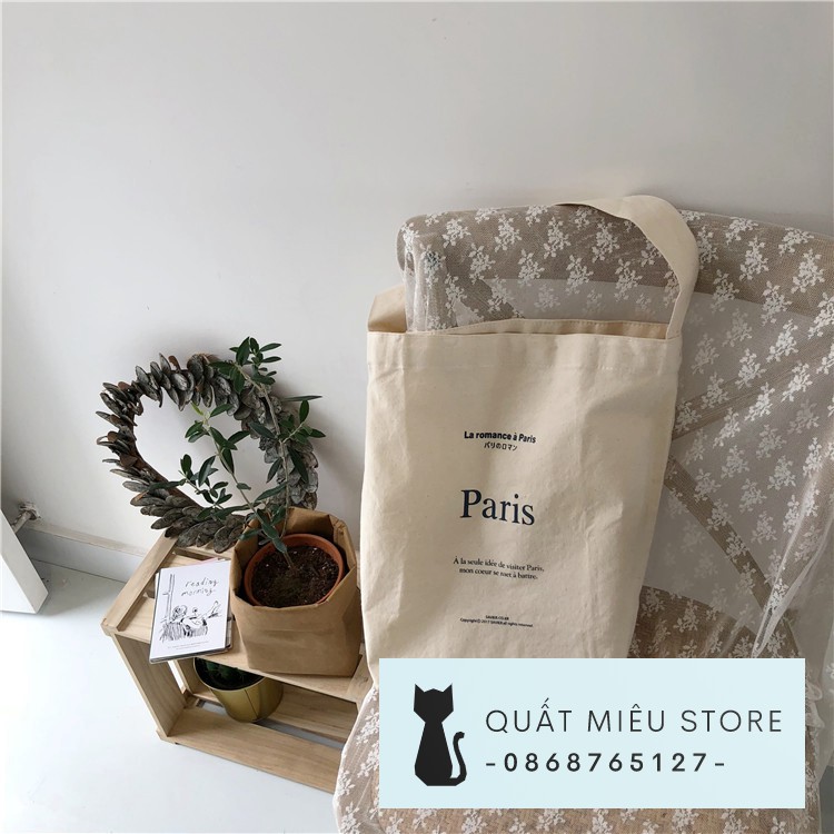 (Freeship từ 50k) (LOẠI 1) TÚI TOTE VINTAGE PARIS