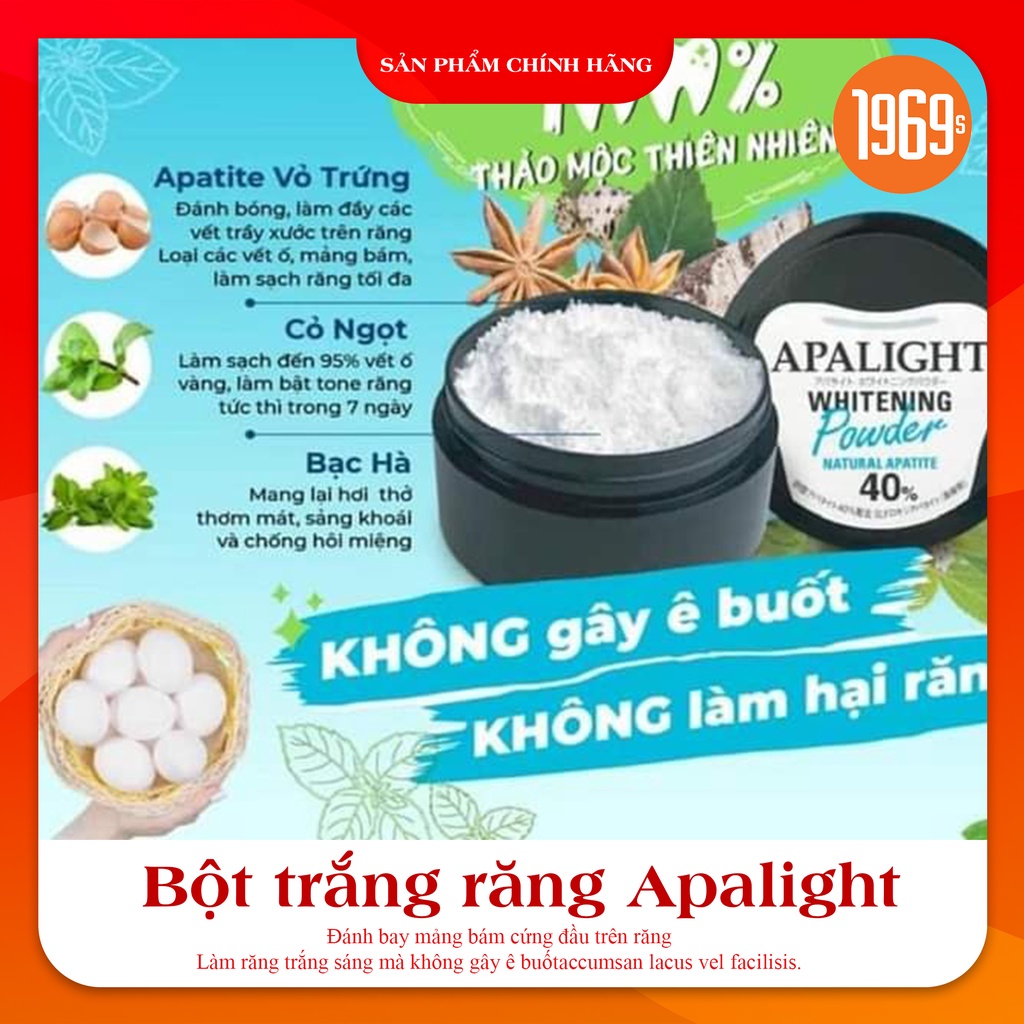 Bột làm trắng răng apalight nhật bản phục hồi men răng, sạch mảng bám - ảnh sản phẩm 3