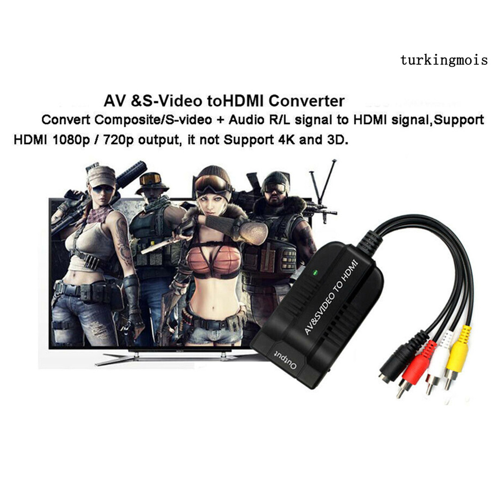 Bộ Chuyển Đổi Tín Hiệu 3 Cổng Ra Av / S-Video Thành Hdmi-Compatible