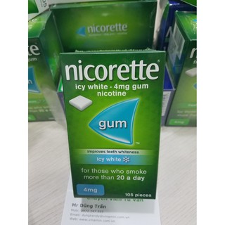 Kẹo cao su cai thuốc lá Nicorette - 4mg