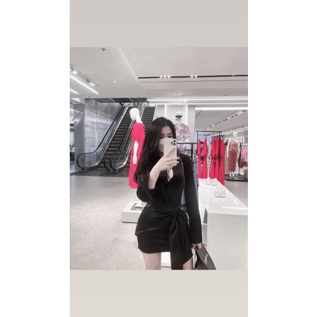 VÁY LỤA TẰM CỔ SƠ MI THẮT ĐAI CÁ TÍNH-SANG TRỌNG 3 MÀU ĐEN TRĂNG CAM
