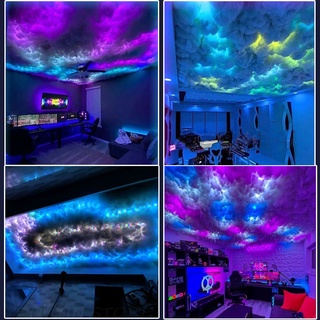 🔥🔥 🚀🚀 COMBO Phụ kiện decor trần mây bông làm đèn đám mây sấm chớp dây đèn led ARGB đuổi