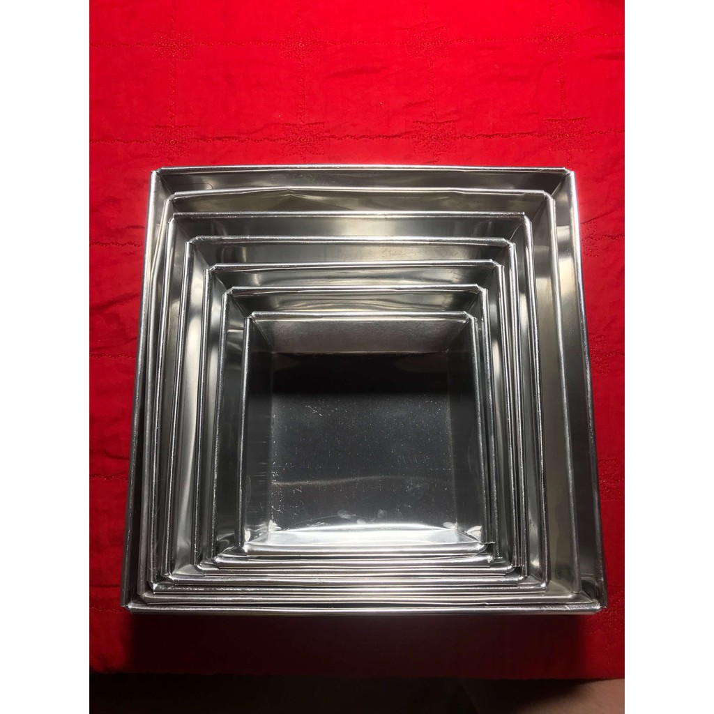Khuôn Vuông Đáy Liền cao 8cm-LâmAnh-GiáSỉ Hàng Chất Lượng Cao Dụng Cụ Làm Bánh
