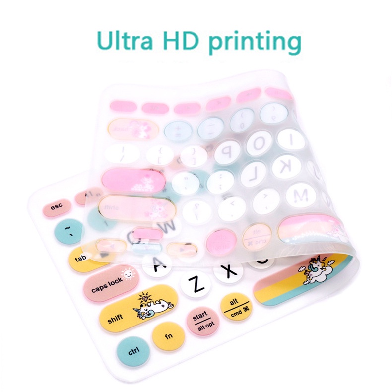 Tấm film phủ bàn phím bằng Silicon mềm siêu mỏng nhiều màu sắc bản tiếng Anh cho Logitech K380