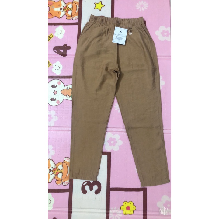 Quần baggy đũi nữ cạp chun chất đũi lụa cao cấp nhẹ mát