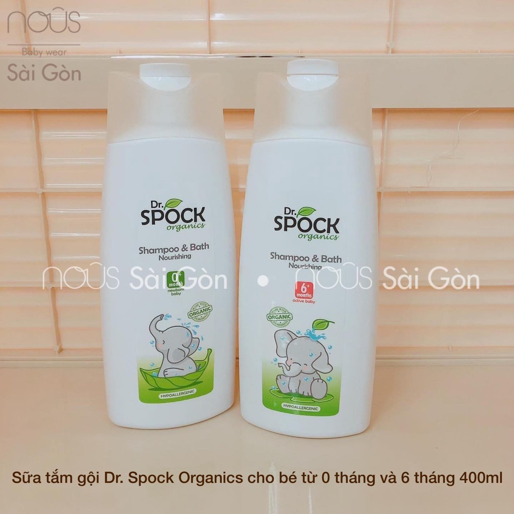 Sữa Tắm Gội  Dr.Spock Organic Ảm Bảo Vệ Sinh Để Bé - Trọng Lượng 400Ml