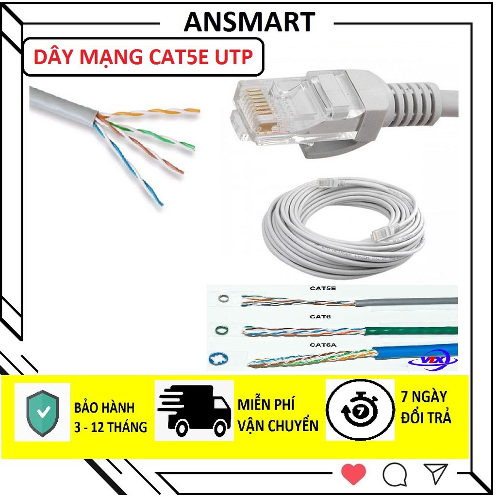 100M dây mạng CAt5E bấm sẵn 2 đầu( ANSMART )