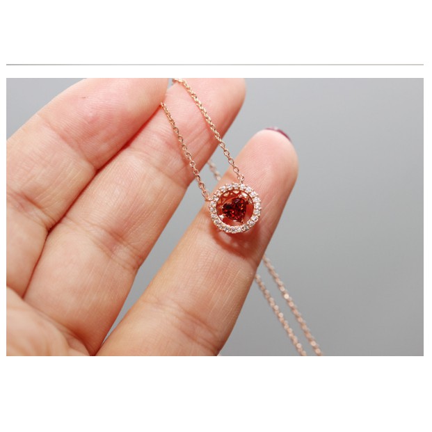 Dây Chuyền Bạc 925 Phong Cách Hàn Quốc - Dây Chuyển đính đá Trái Tim Đỏ ( Cao Cấp )- ẢNH CHỤP THẬT