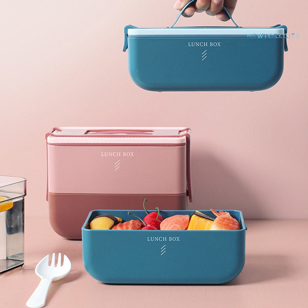 Hộp Đựng Cơm Trưa NYC 800/1600ML Bằng Nhựa PP Hai Lớp Đóng Kín Tốt Nhỏ Gọn Tiện Dụng