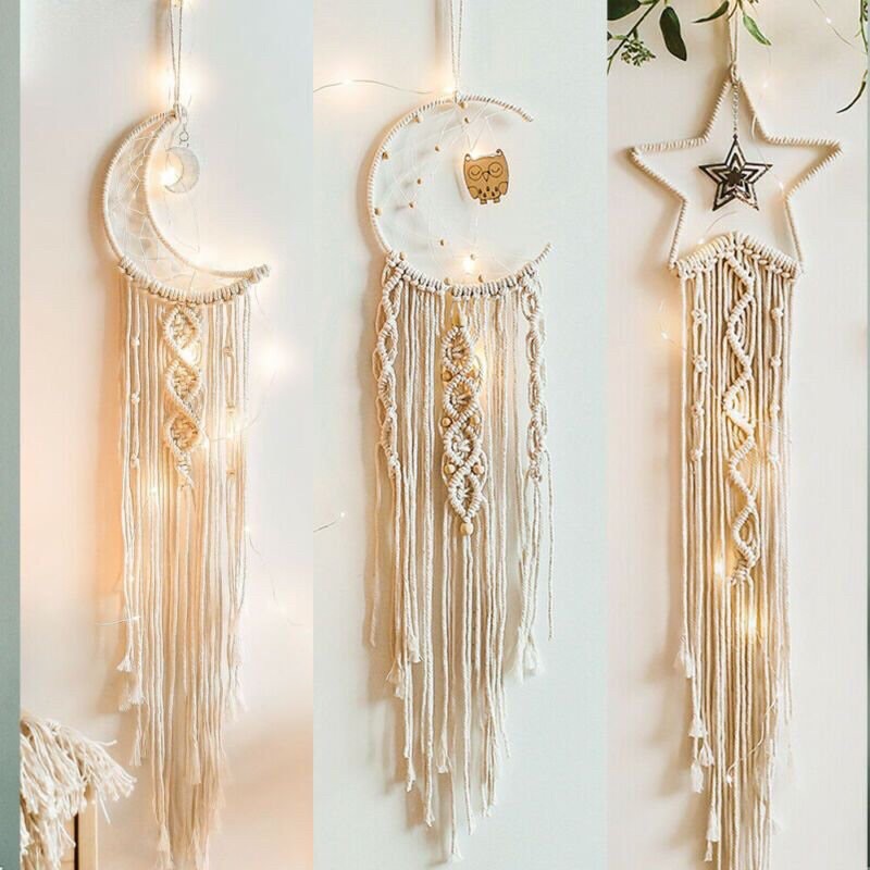 Vòng sắt làm dreamcatcher macrame nhiều hoạ tiết - phụ kiện handmade