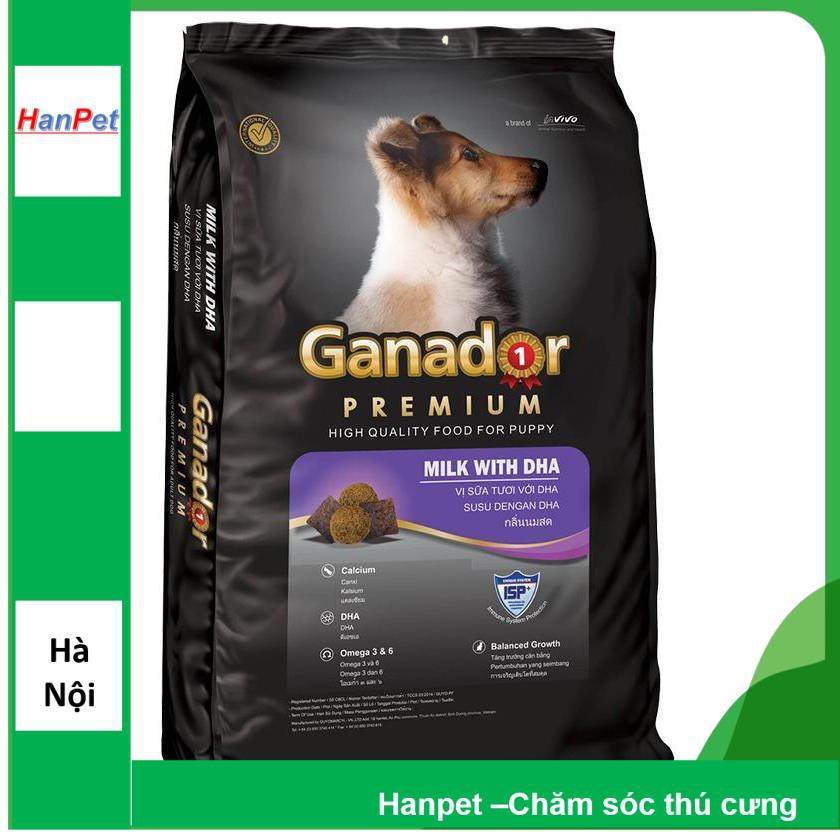 HN. Thức ăn dạng hạt cao cấp GANADOR 3kg(2 loại) (dành cho chó dưới 1 năm tuổi)