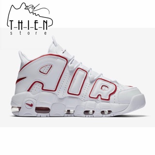 Giày Air Uptempo trắng chữ viền đỏ
