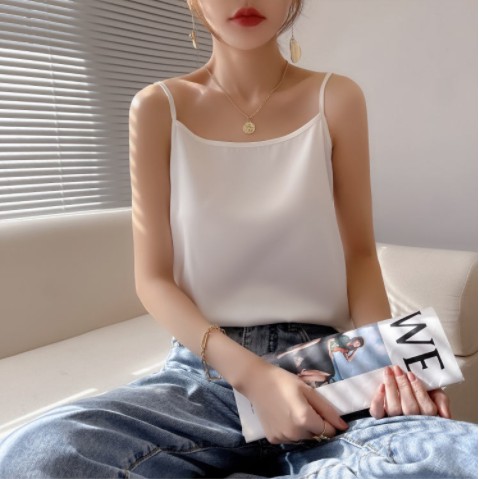 Áo Hai Dây Hai Mảnh Bằng Lụa Dáng Ngắn Thời Trang Dành Cho Nữ | BigBuy360 - bigbuy360.vn