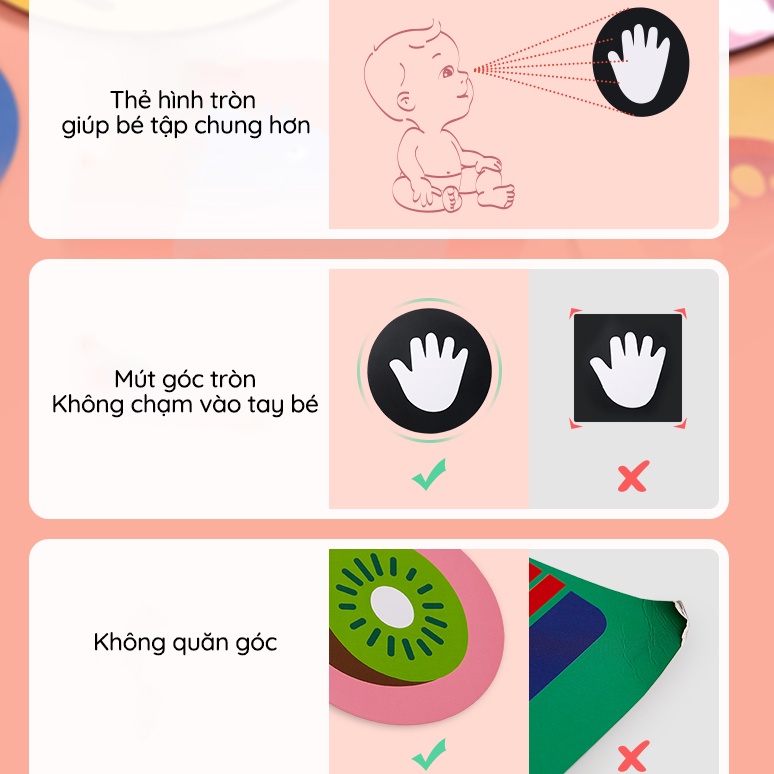 Bộ Thẻ Học Phát Triển Thị Giác, Nhận Thức và Não Bộ Cho Bé 0-36m, 1 bộ 4 quyển - KUB