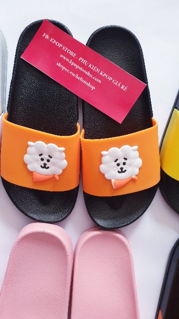 Dép BT21 slipper ver 4, dép Black pink