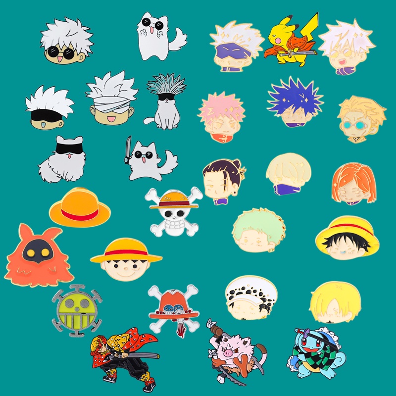 Huy Hiệu Cài Áo Hình Nhân Vật Luffy Zoro Đáng Yêu