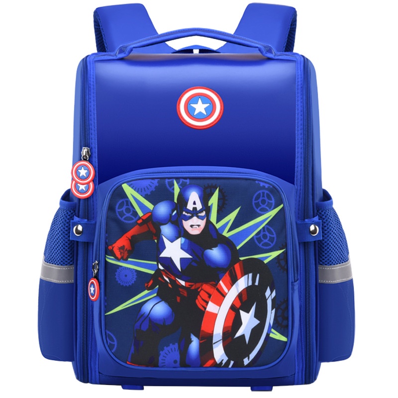 Ba Lô Đi Học Họa Tiết Hoạt Hình Spiderman Captain America Ultraman Cho Bé Trai Tiểu Học