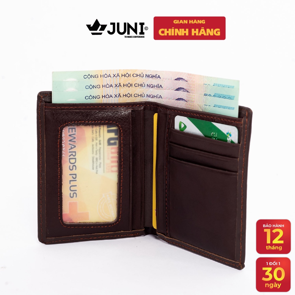 [DA BÒ THẬT 100%] Bóp da mini cao cấp - Ví đứng mini - Juni Official Store