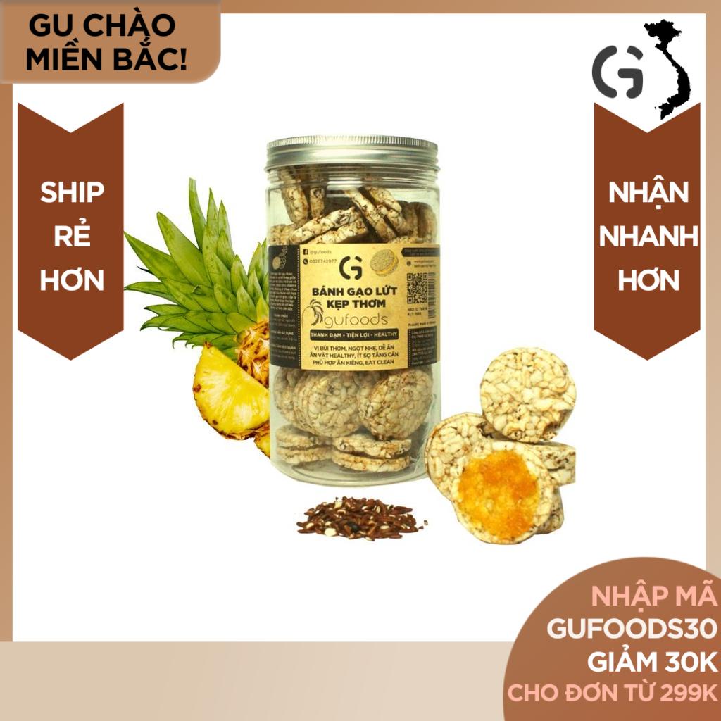 Bánh gạo lứt kẹp thơm GUfoods - Ăn kiêng, Ăn vặt healthy, Thơm ngon, Lành mạnh