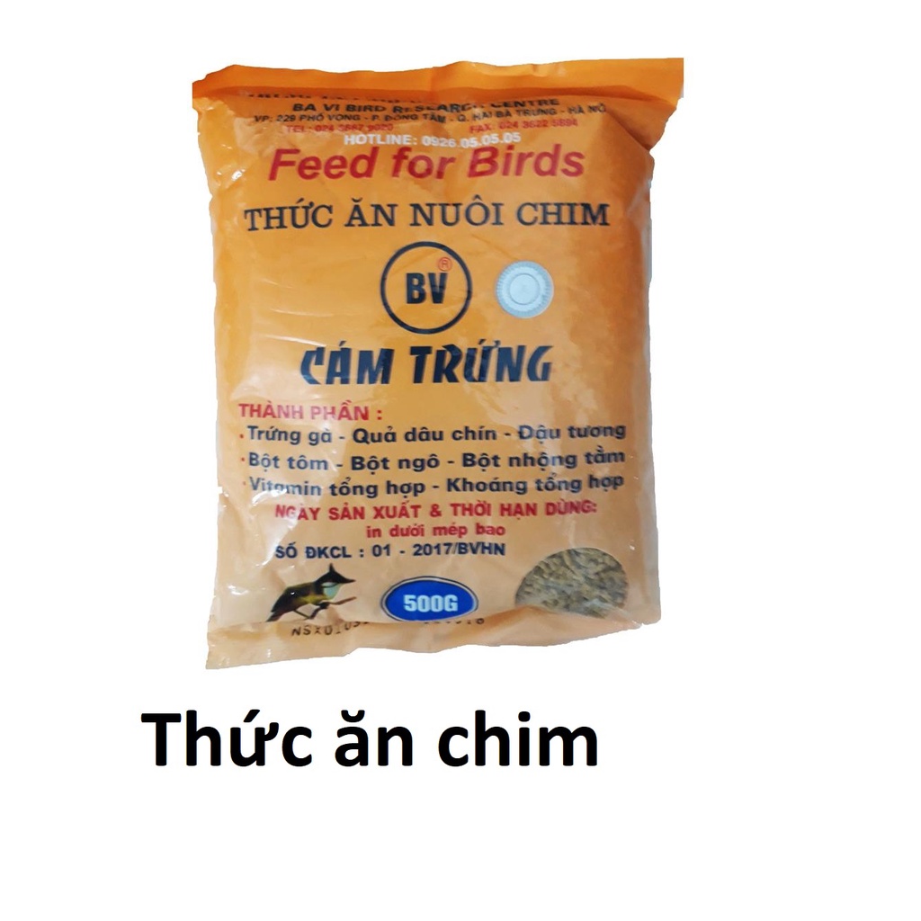 1 gói Thức ăn cho chim (Cám trứng BAVI - 500gr) (hanpet 214) cám chim Ba Vì